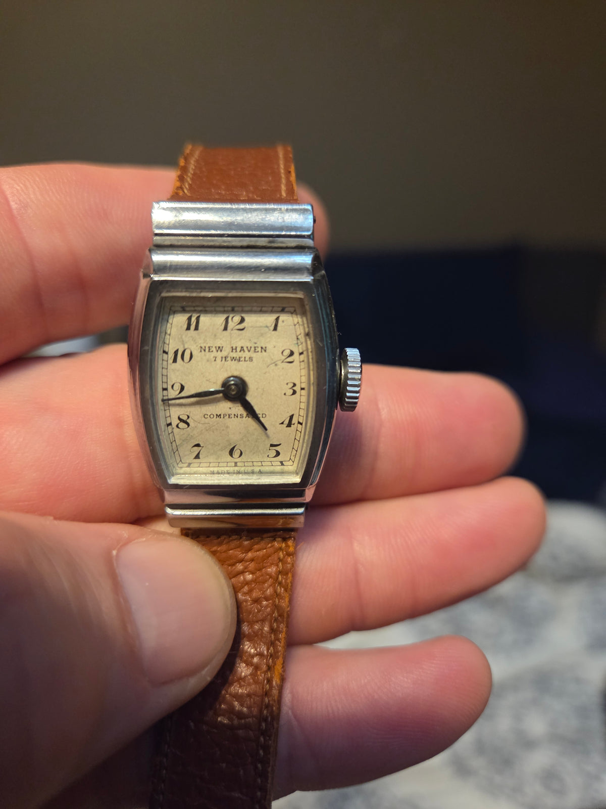 Silver New Haven Watch with cream face