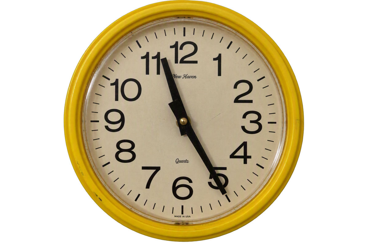 Vintage Yellow New Haven Wall Clock