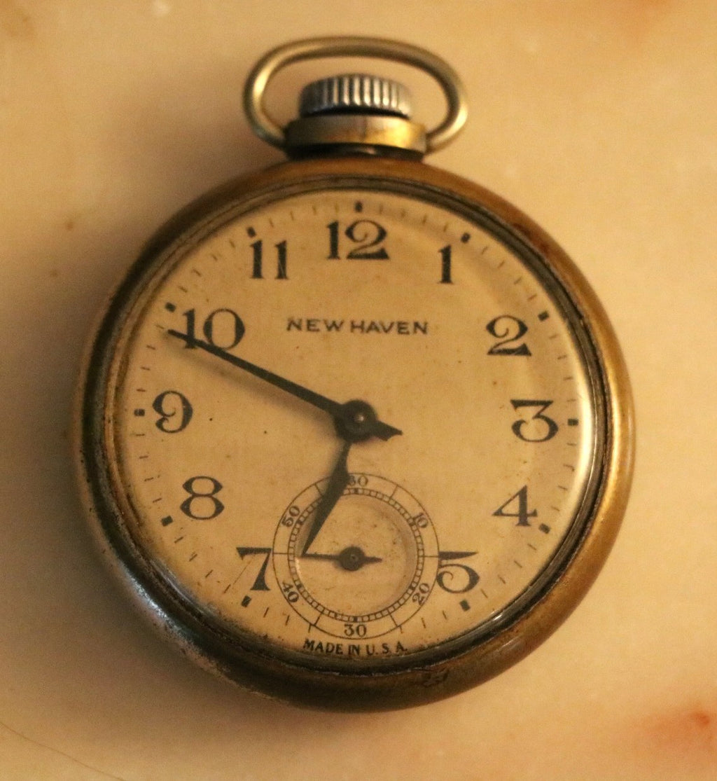New Haven Brass Pocket Watch