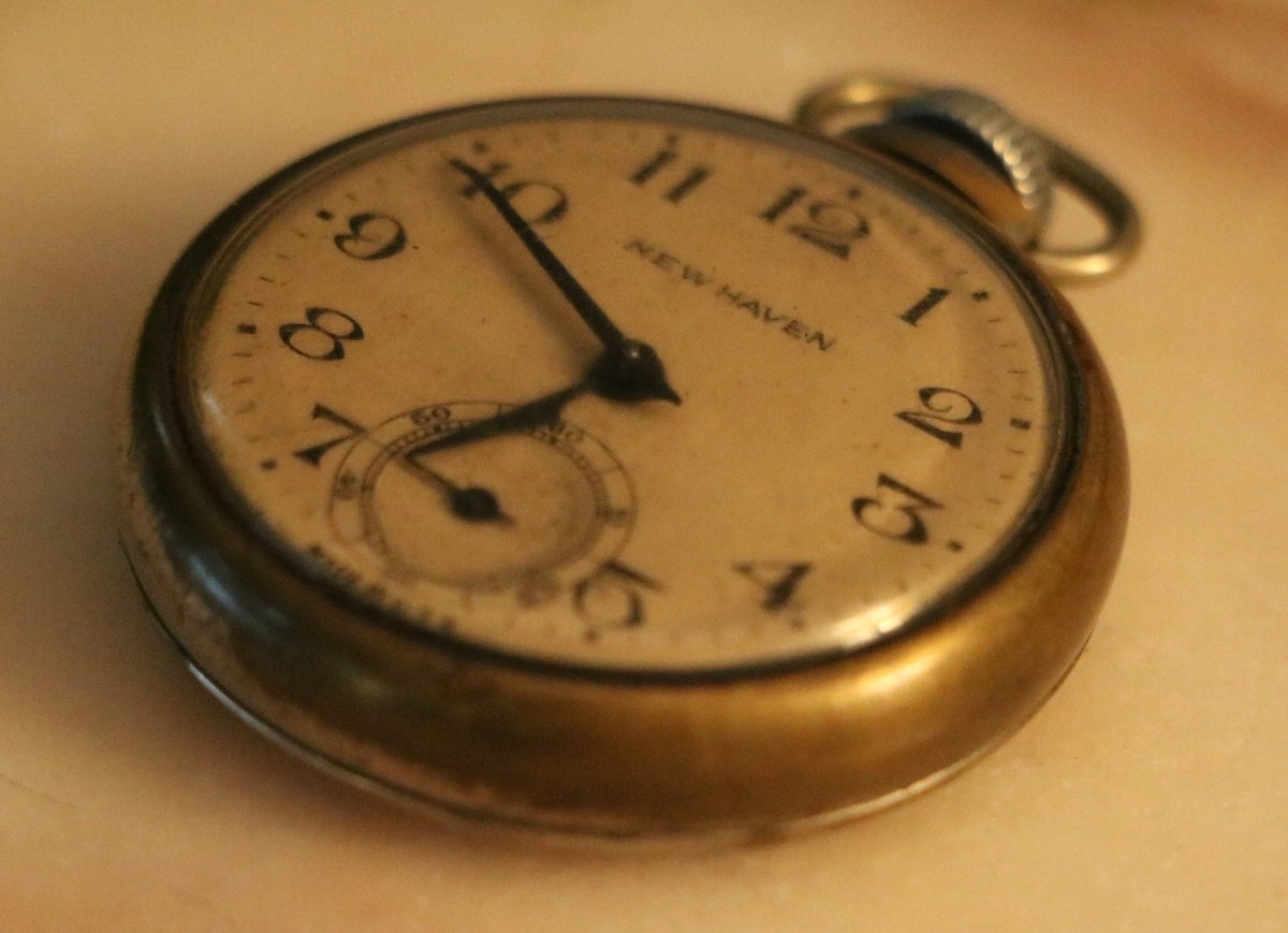 New Haven Brass Pocket Watch