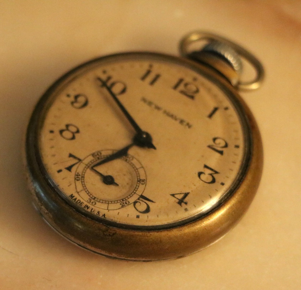 New Haven Brass Pocket Watch