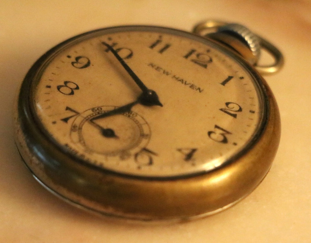 New Haven Brass Pocket Watch