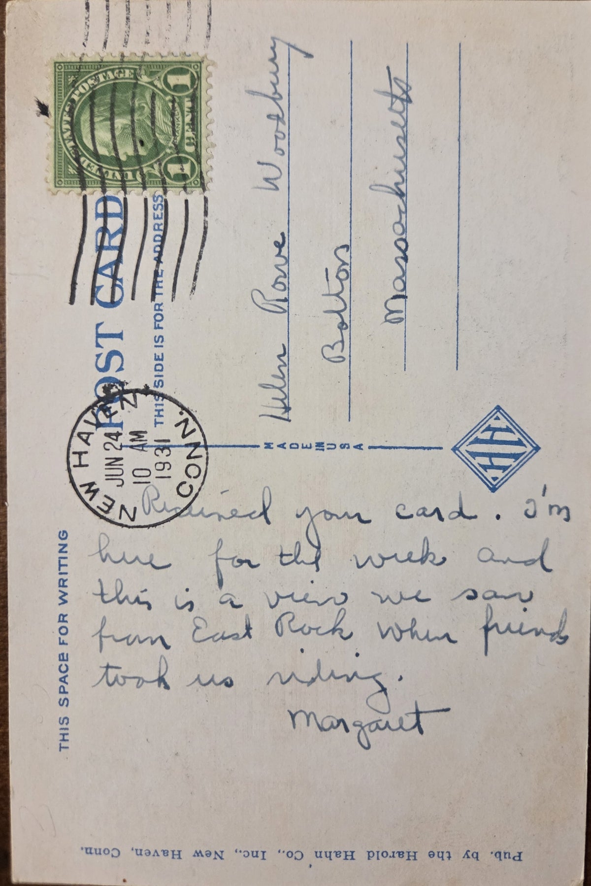 East Rock Postcard