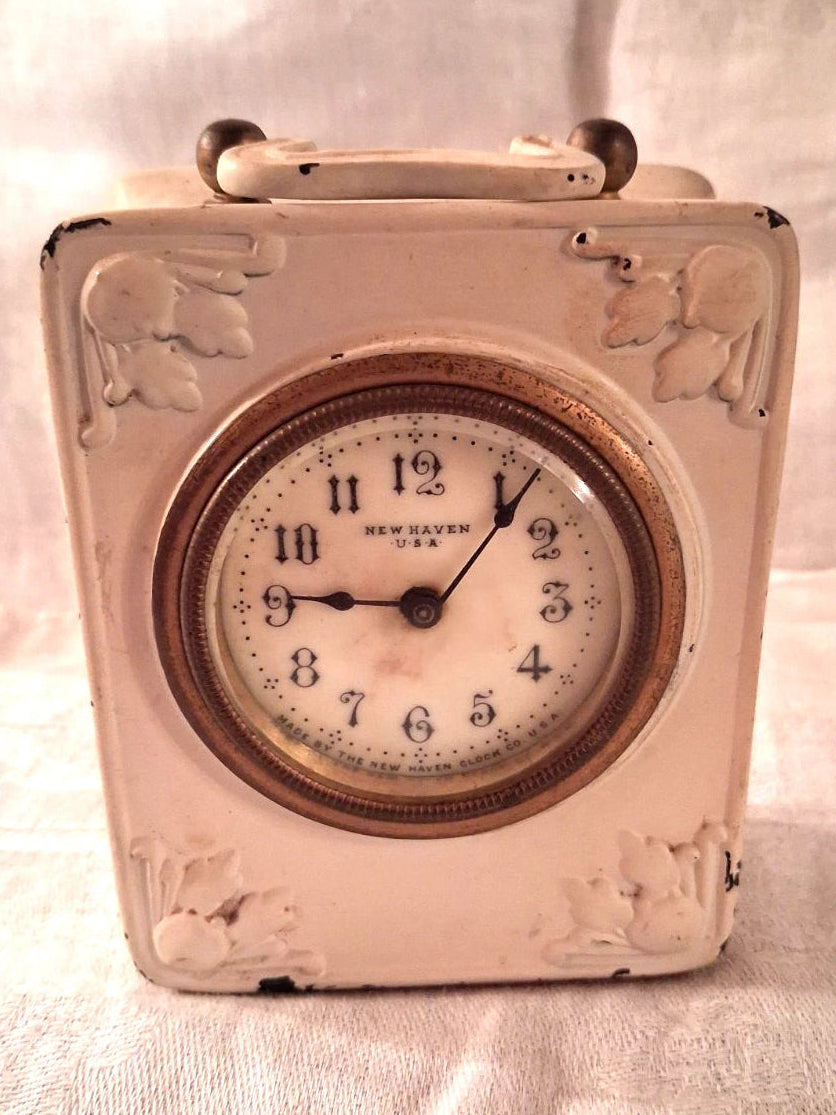 Art Nouveau Style 30 Hour Clock in a Spelter Case