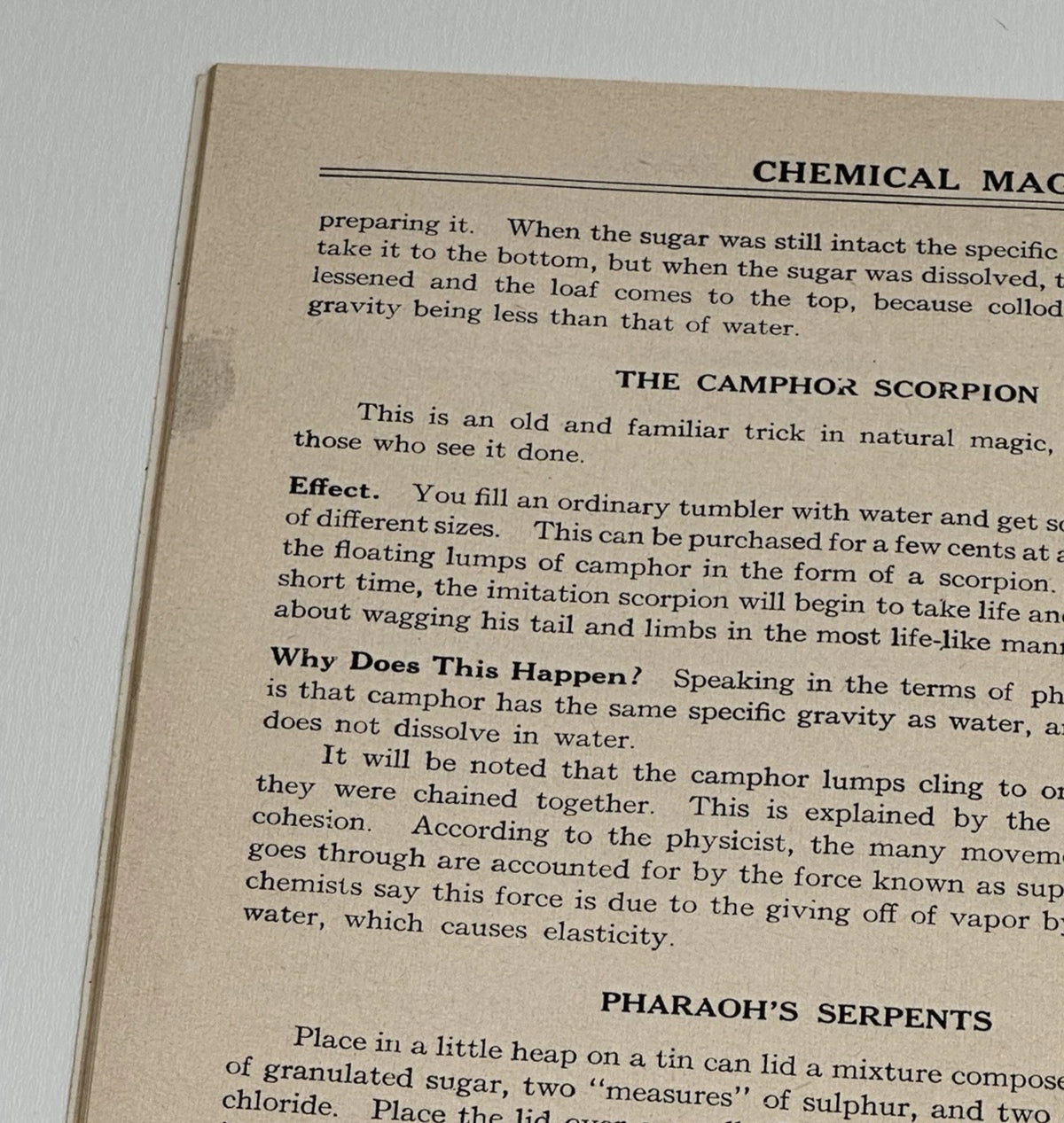 A.C. Gilbert Chemical Magic Book-Original and Famous Tricks