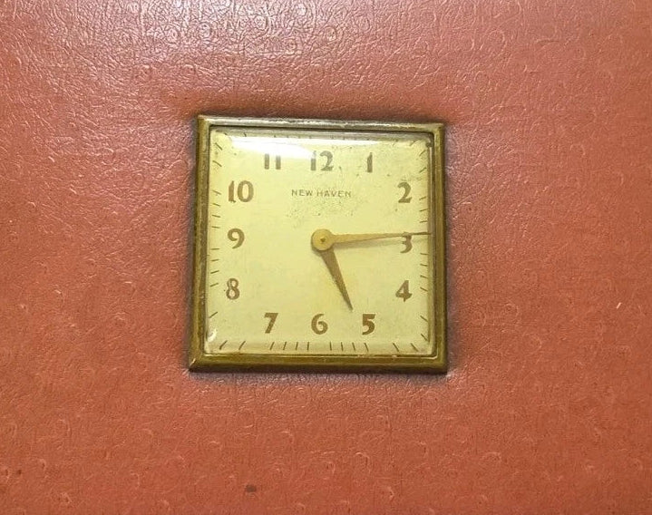 Vintage New Haven Jewelry Box with wind-up Clock